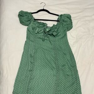 Tularosa green off the shoulder dress